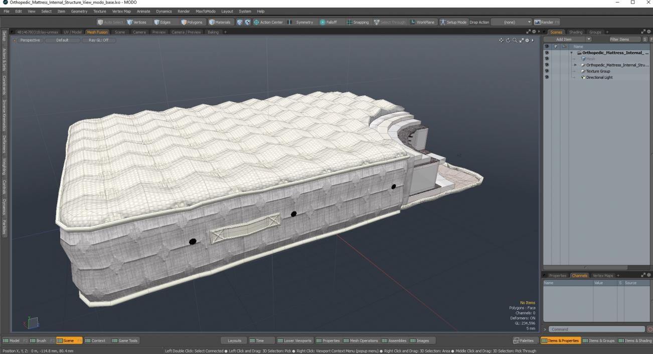 3D Orthopedic Mattress Internal Structure View model