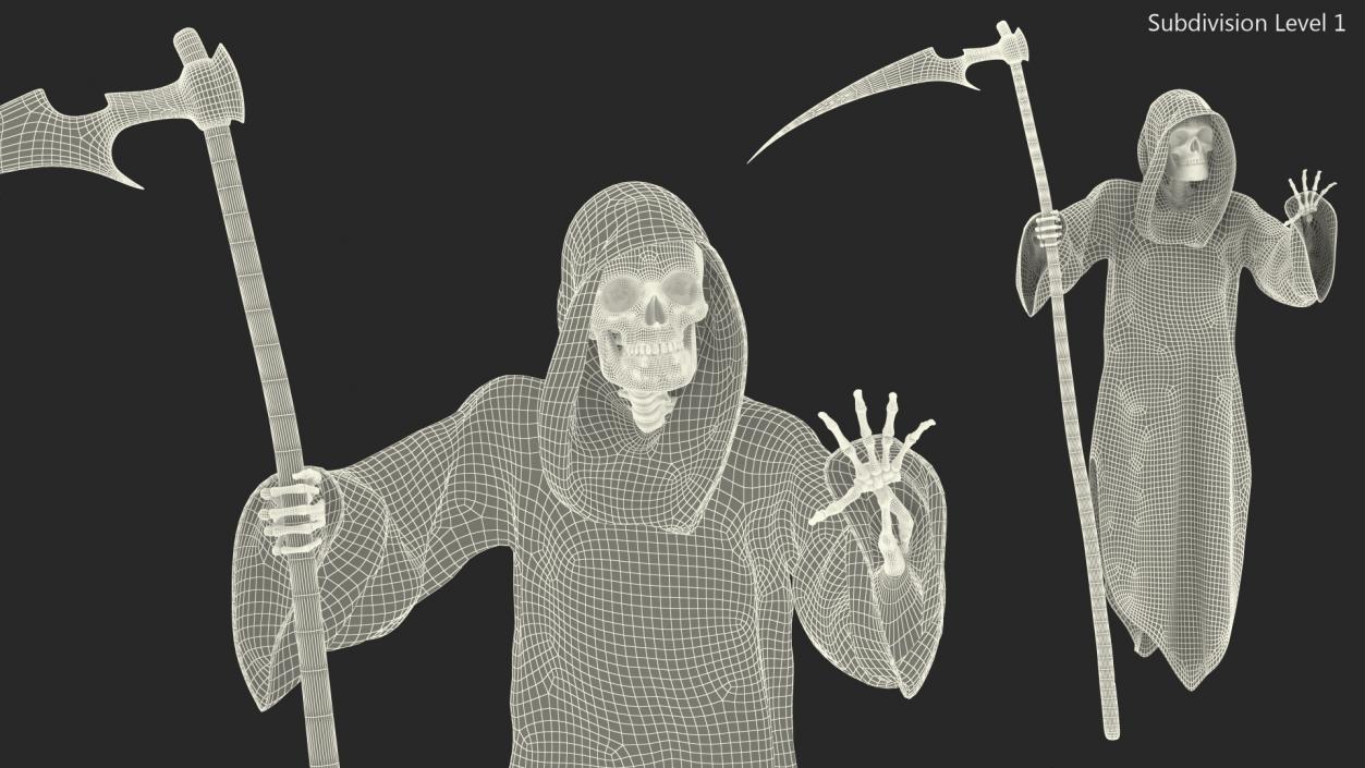 3D Grim Reaper Flying Pose model