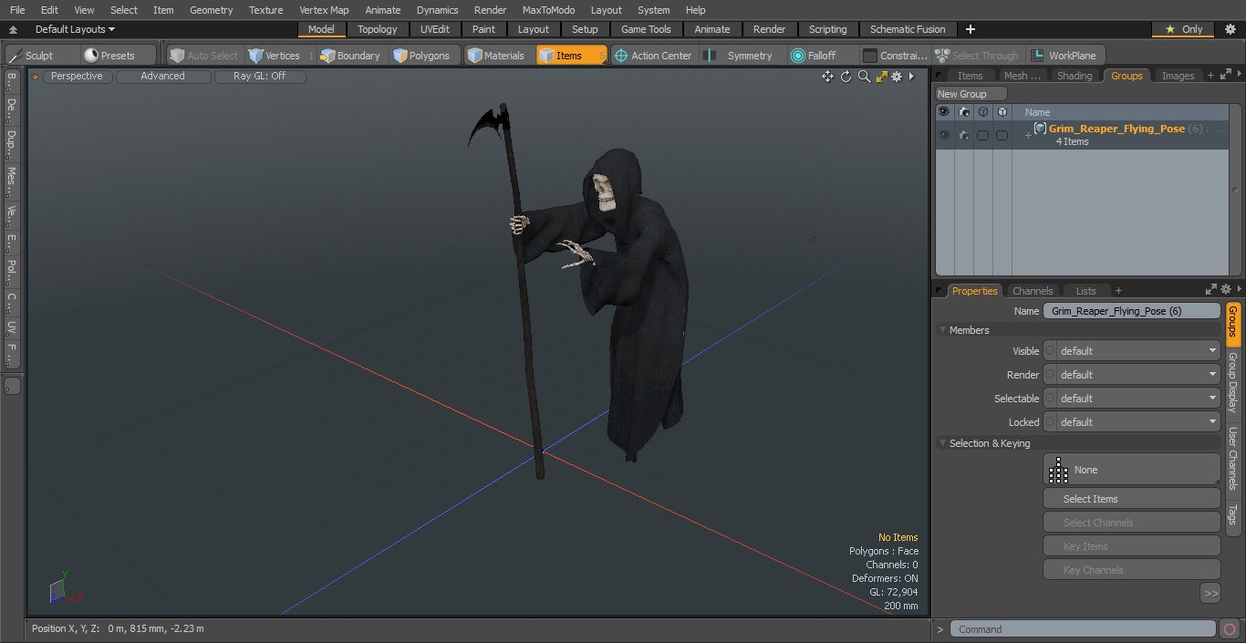 3D Grim Reaper Flying Pose model