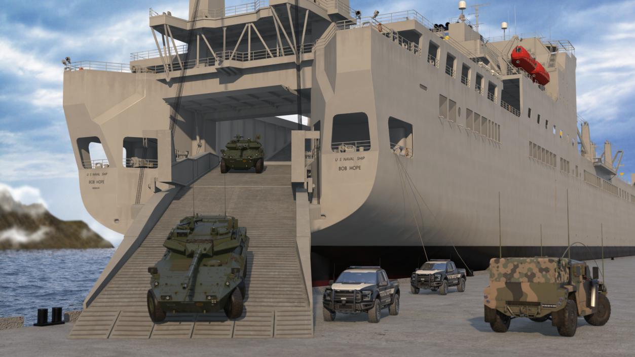 3D model USNS Bob Hope Rigged