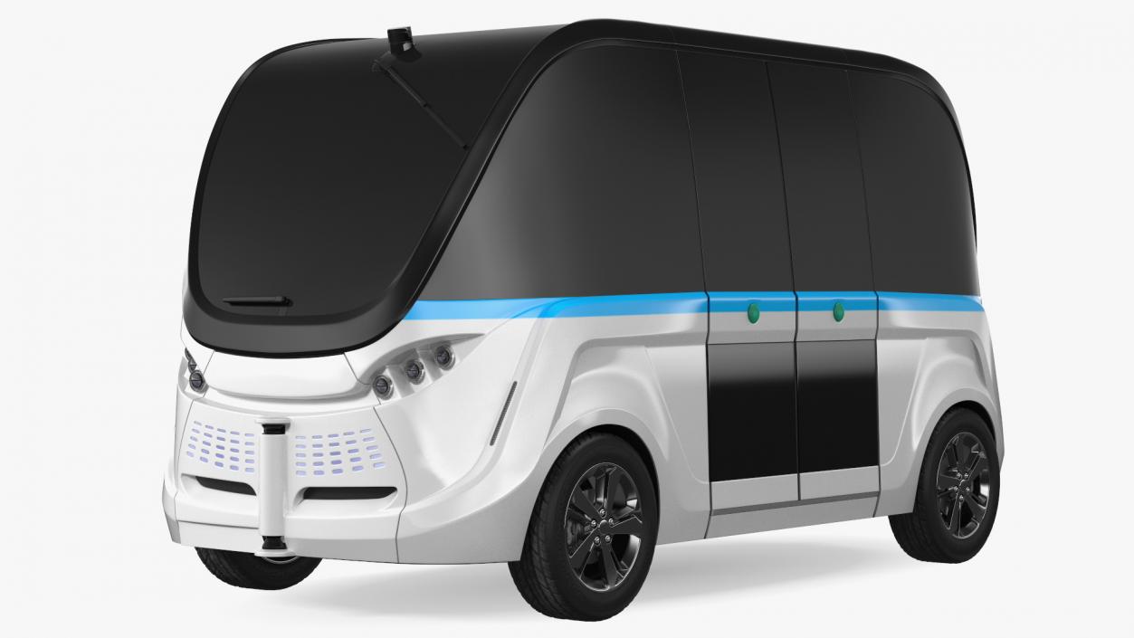 Electric Driverless Bus Exterior Only 3D