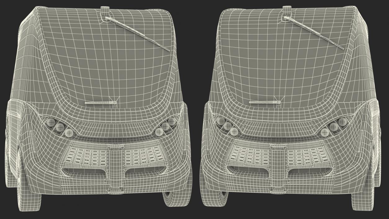 Electric Driverless Bus Exterior Only 3D