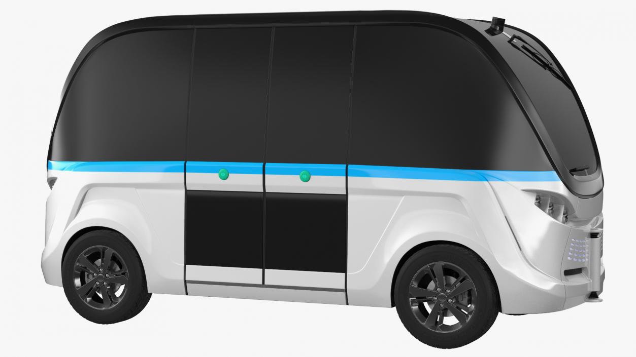 Electric Driverless Bus Exterior Only 3D