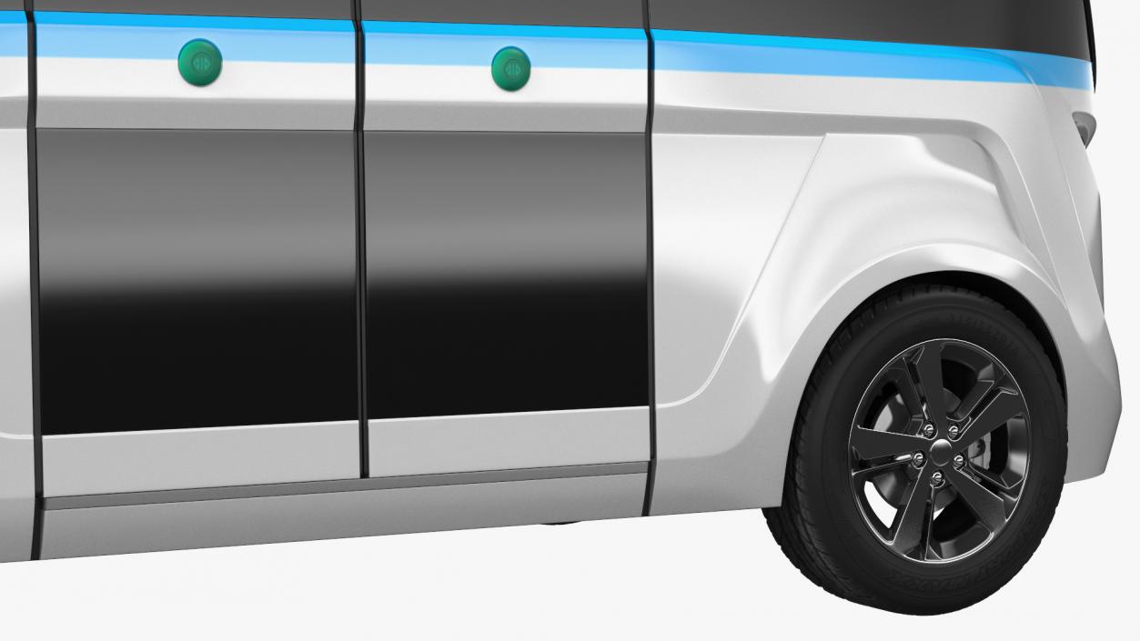 Electric Driverless Bus Exterior Only 3D