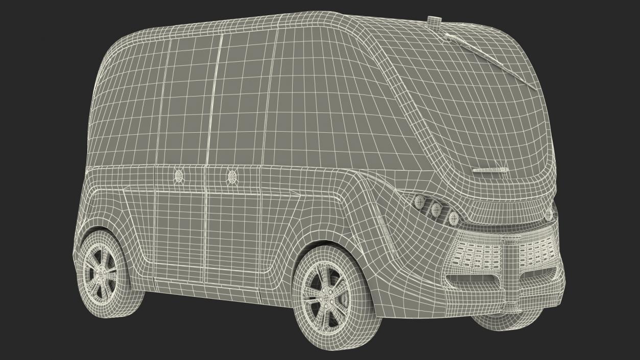 Electric Driverless Bus Exterior Only 3D