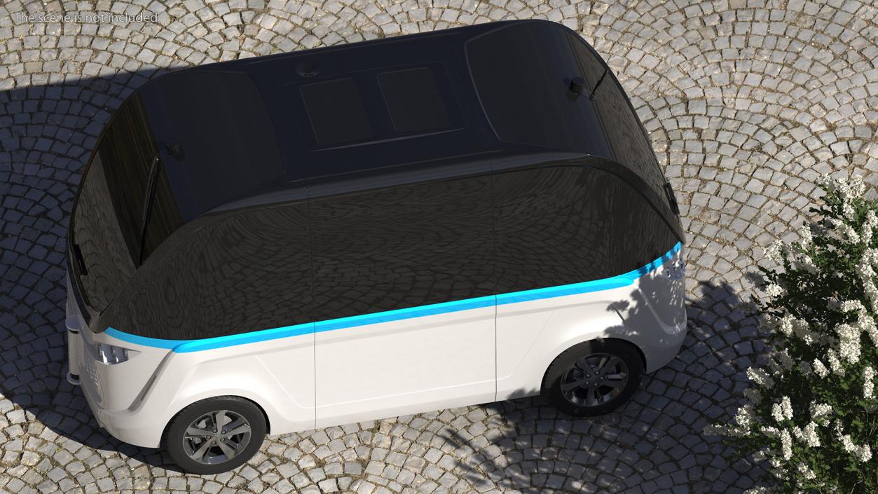 Electric Driverless Bus Exterior Only 3D