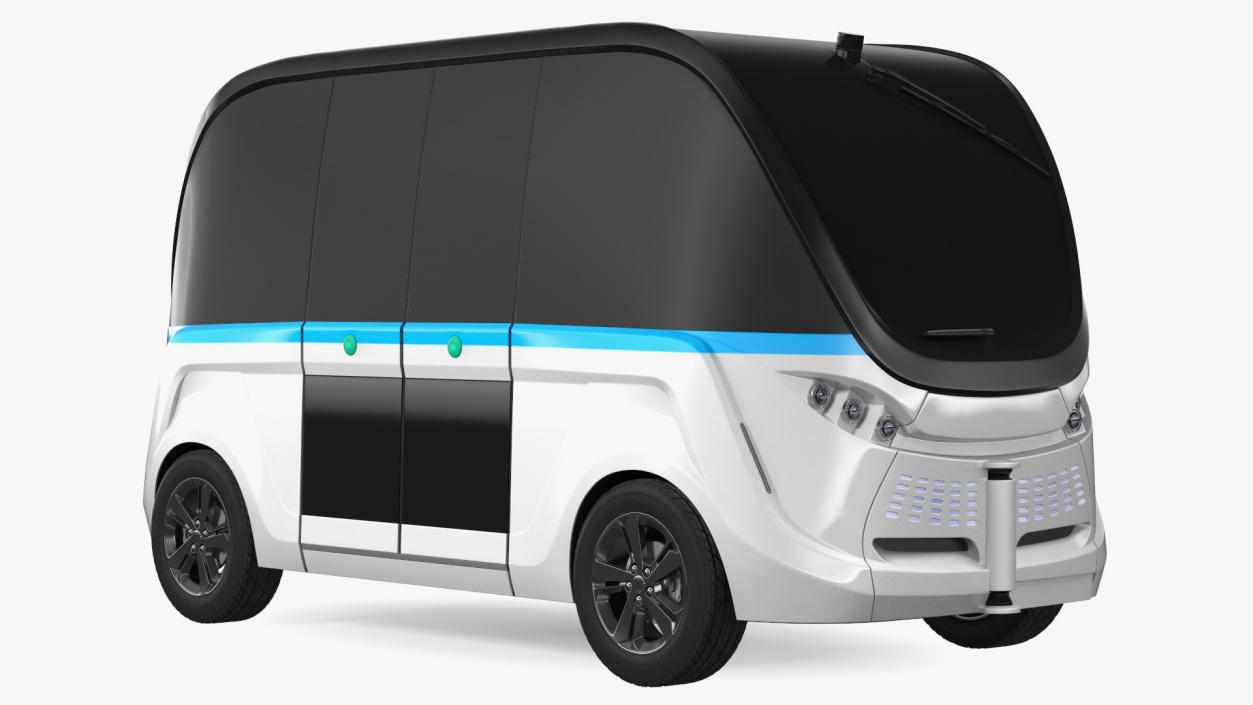 Electric Driverless Bus Exterior Only 3D