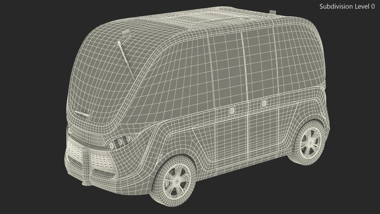 Electric Driverless Bus Exterior Only 3D