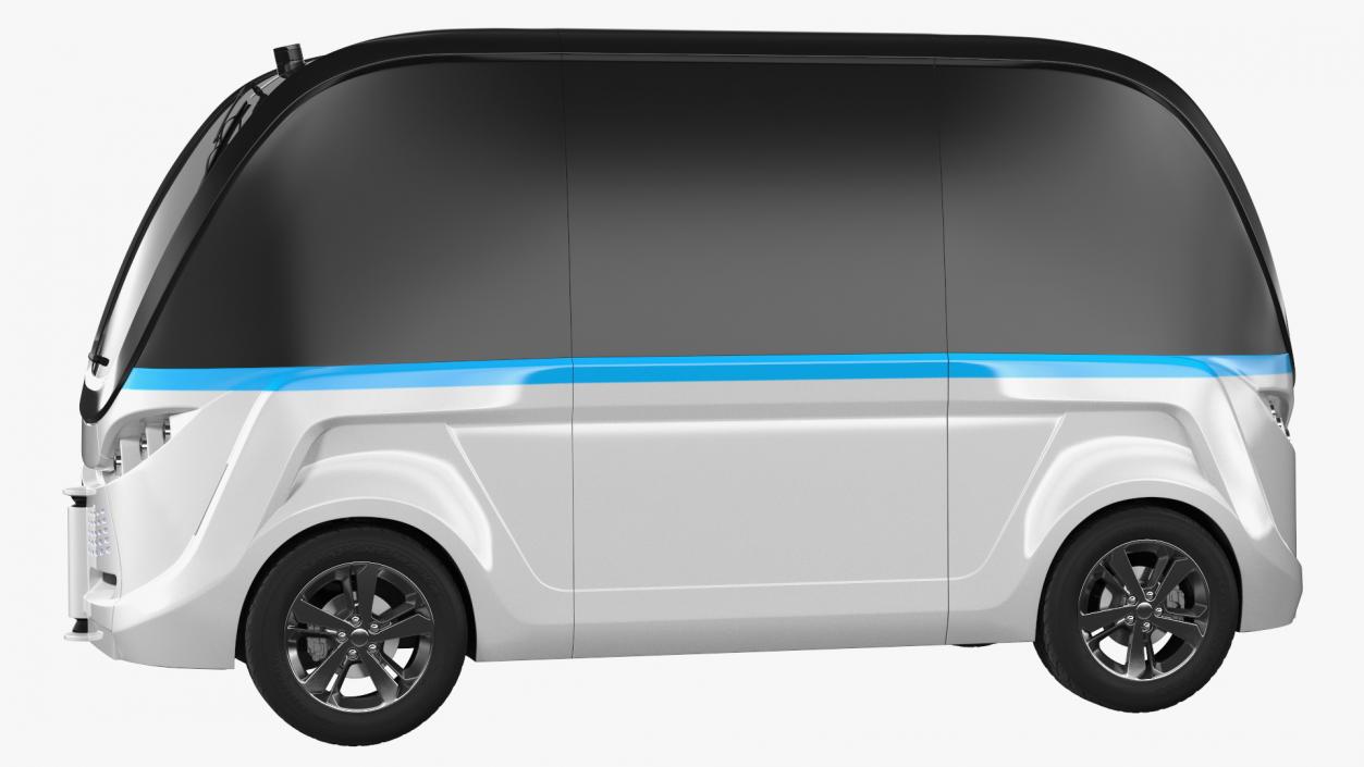 Electric Driverless Bus Exterior Only 3D