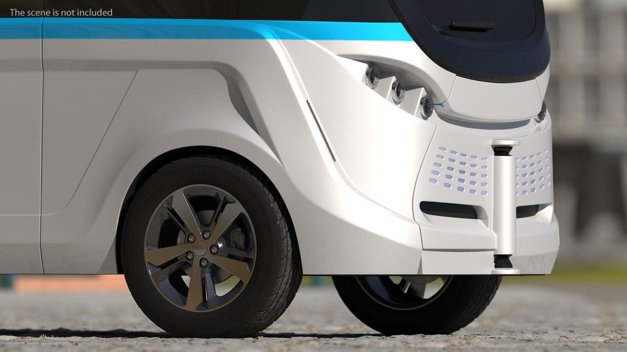 Electric Driverless Bus Exterior Only 3D