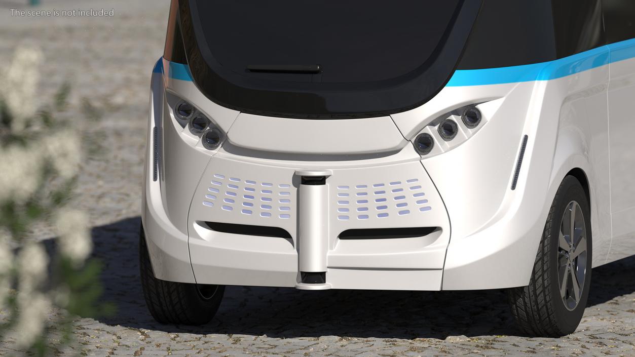 Electric Driverless Bus Exterior Only 3D