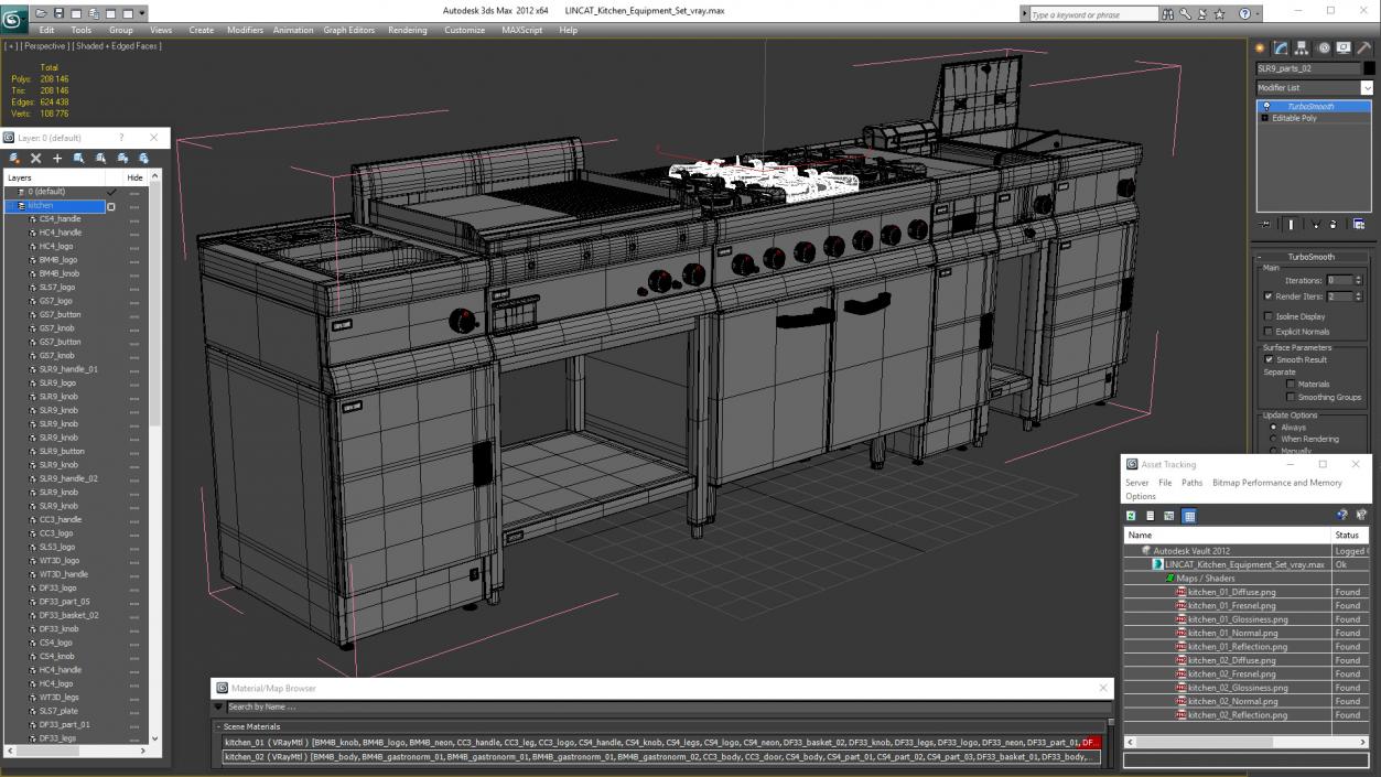 3D LINCAT Kitchen Equipment Set model