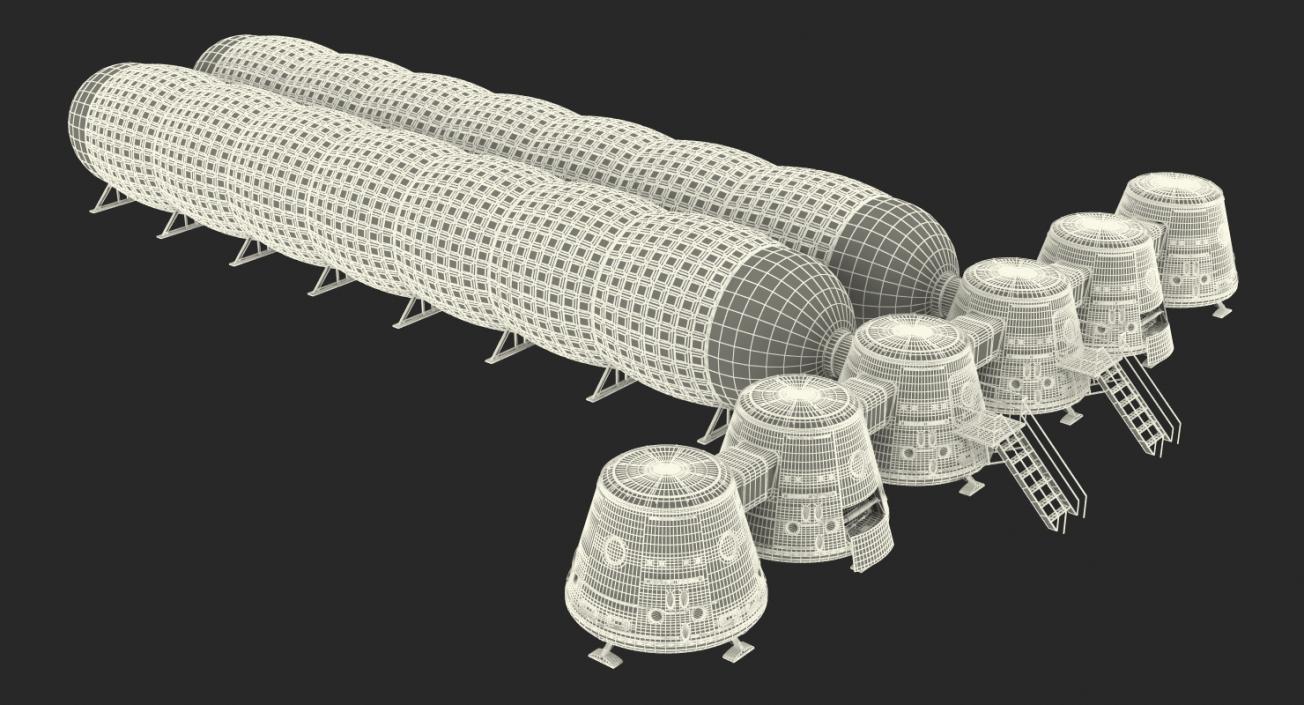 Space Colony Structures Collection 3D model