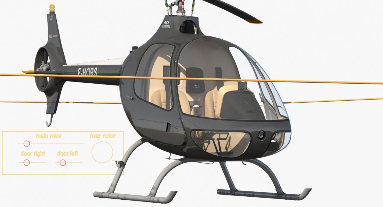 Rigged Private Helicopters Collection 5 3D model