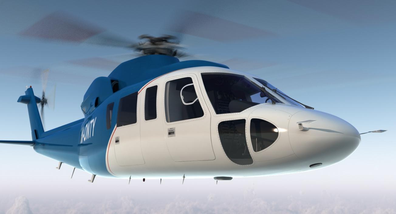 Rigged Private Helicopters Collection 5 3D model