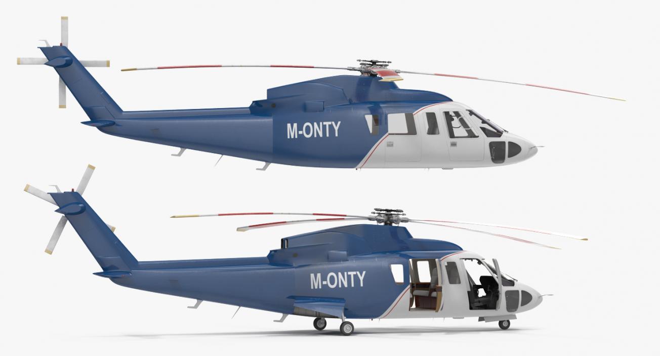 Rigged Private Helicopters Collection 5 3D model