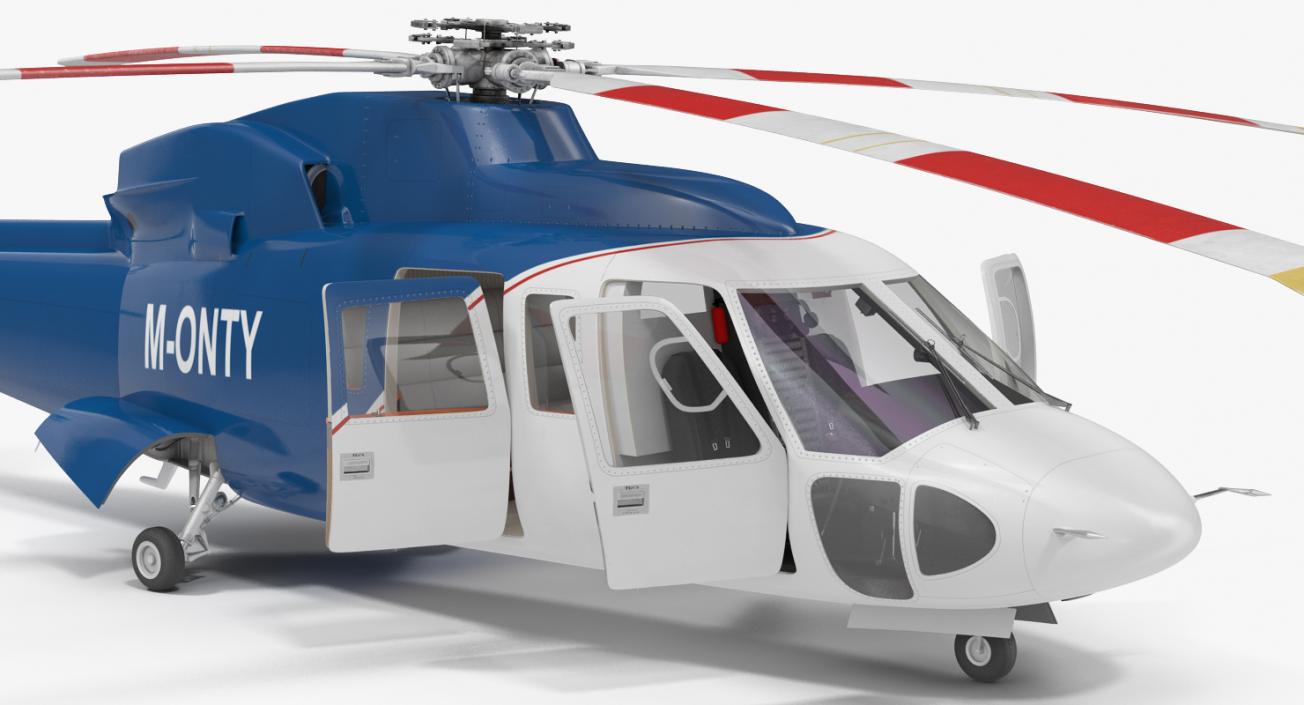 Rigged Private Helicopters Collection 5 3D model