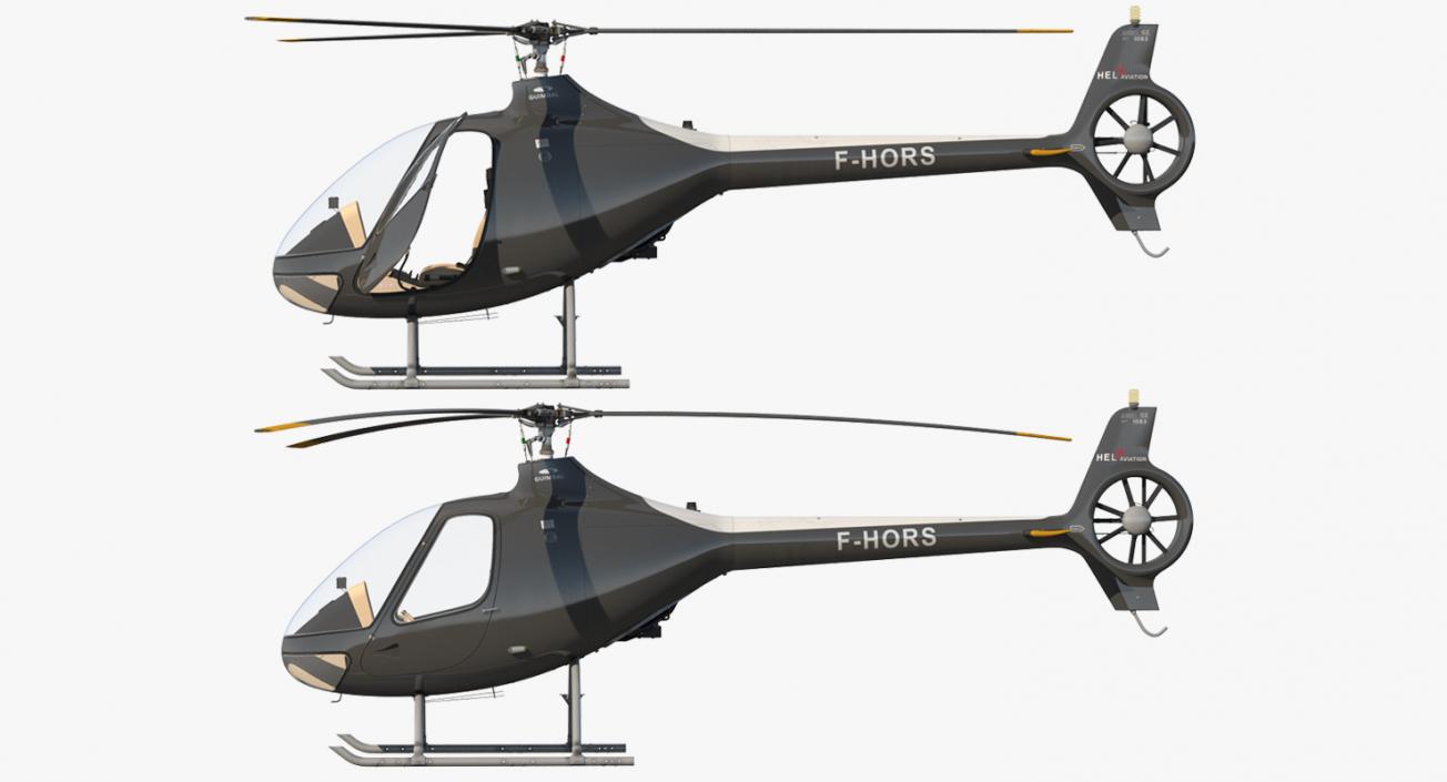 Rigged Private Helicopters Collection 5 3D model