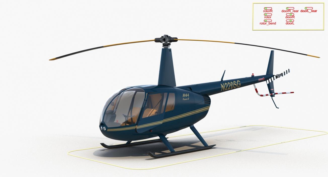 Rigged Private Helicopters Collection 5 3D model