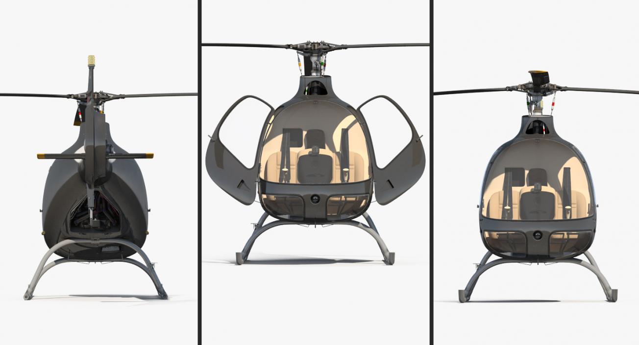 Rigged Private Helicopters Collection 5 3D model