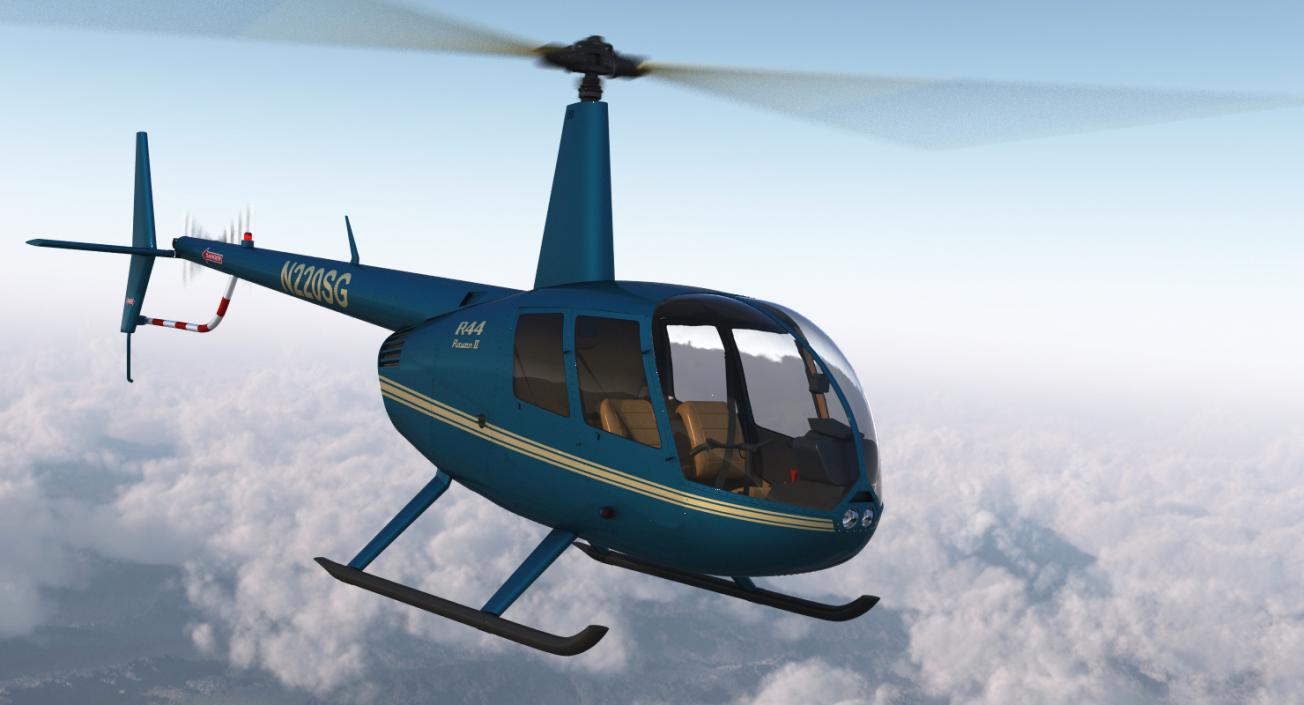 Rigged Private Helicopters Collection 5 3D model