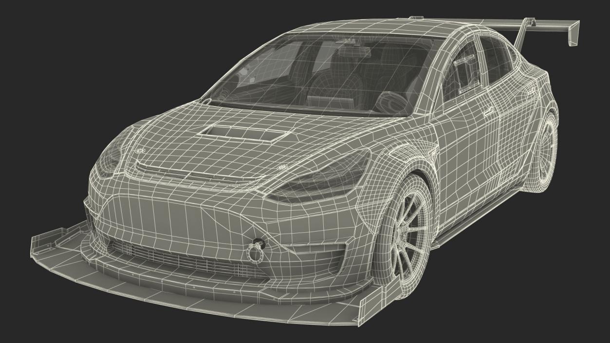 Tesla Model 3 Race Car Rigged 3D model