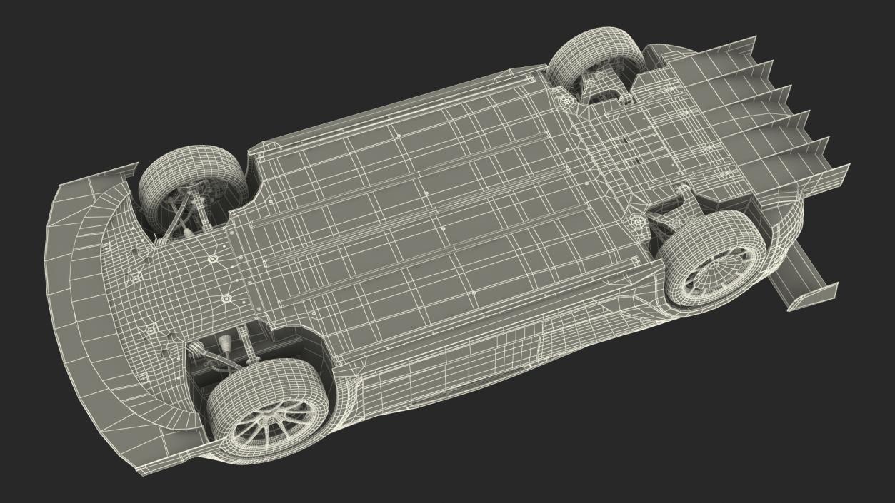 3D Tesla Model 3 Race Car Rigged for Maya model