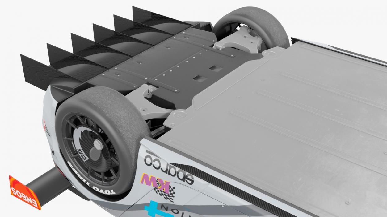 Tesla Model 3 Race Car Rigged 3D model