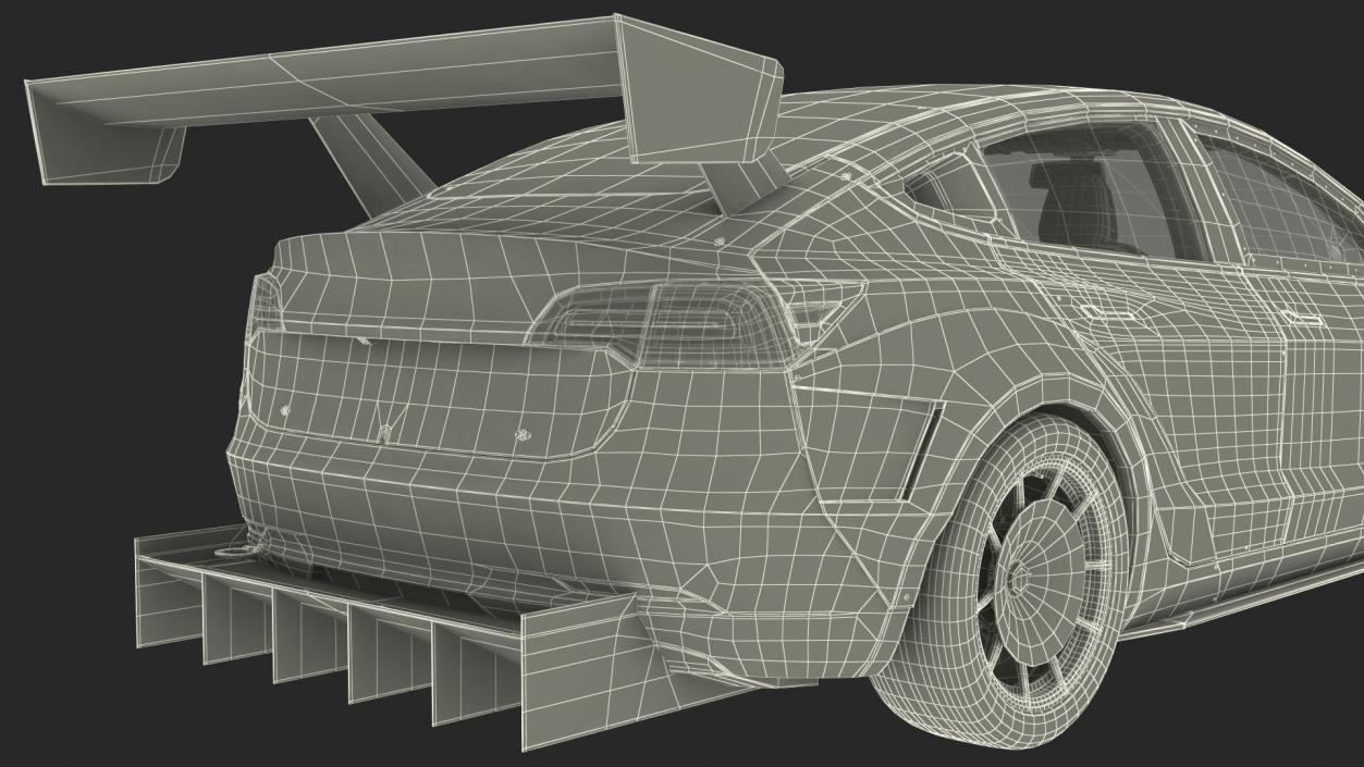 3D Tesla Model 3 Race Car Rigged for Maya model