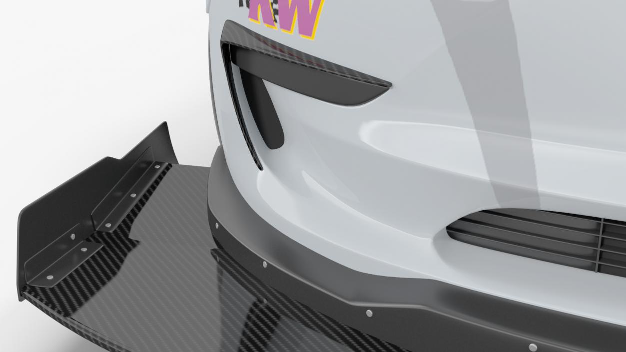 Tesla Model 3 Race Car Rigged 3D model