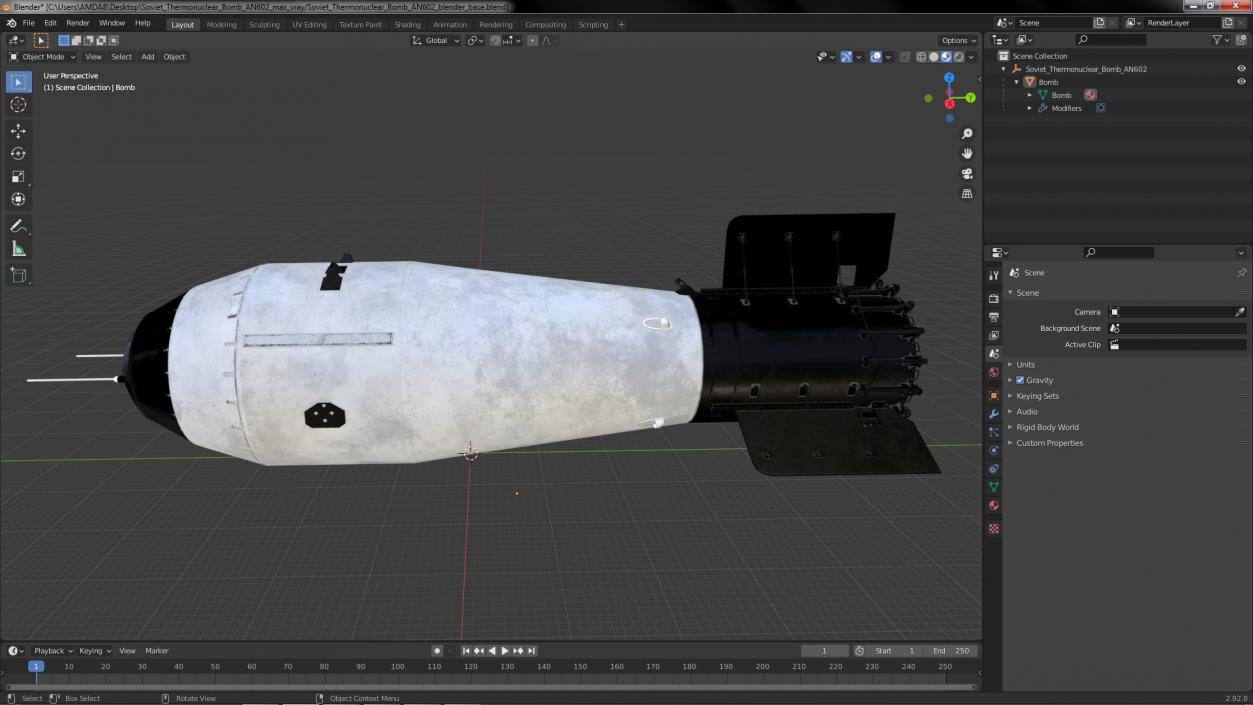 3D Soviet Thermonuclear Bomb AN602