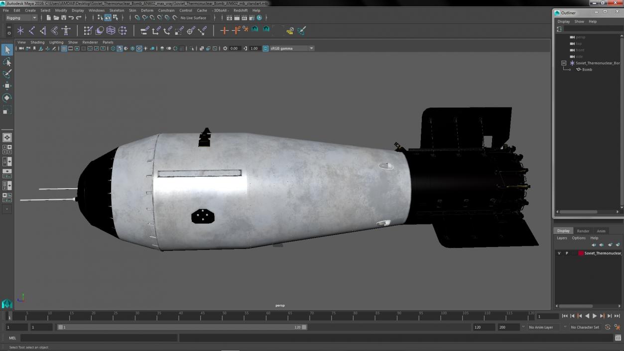 3D Soviet Thermonuclear Bomb AN602