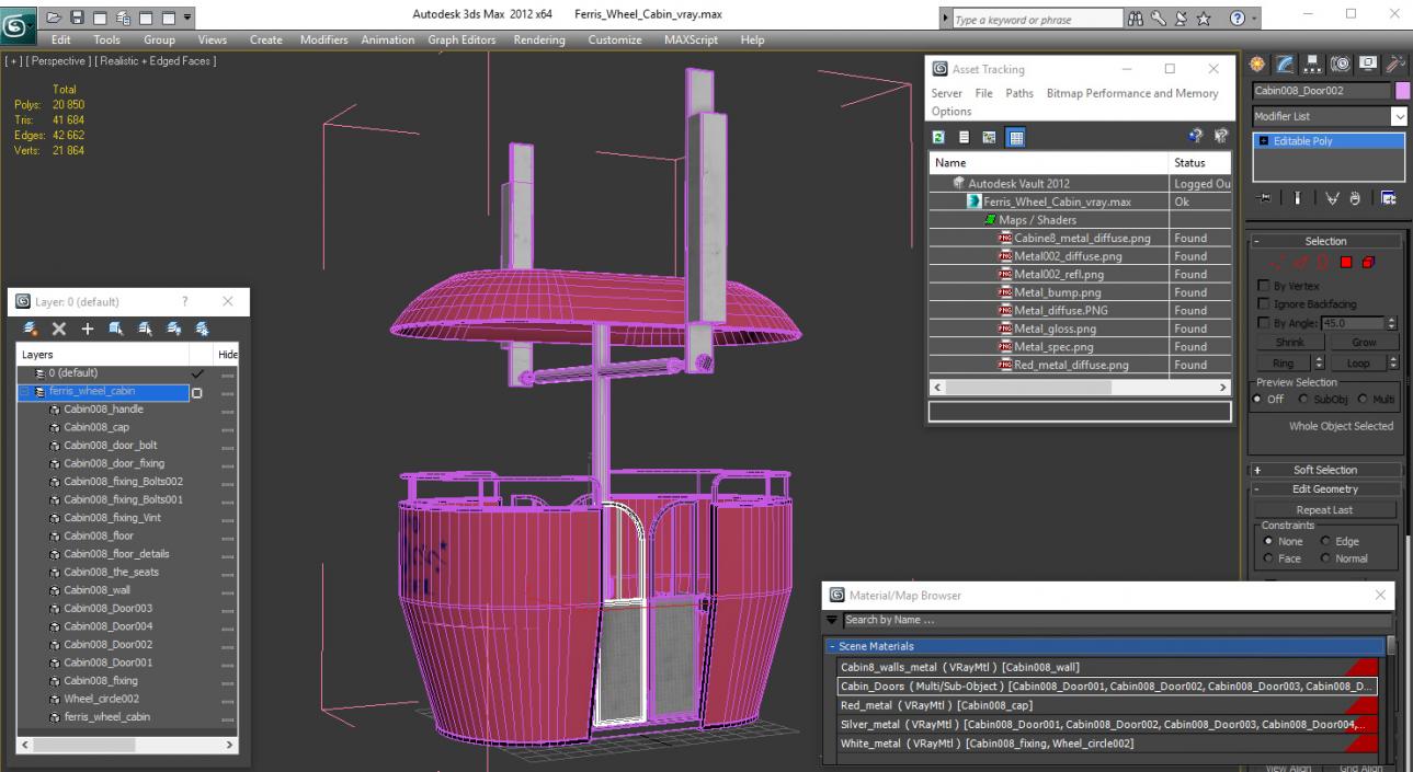 3D model Ferris Wheel Cabin 2