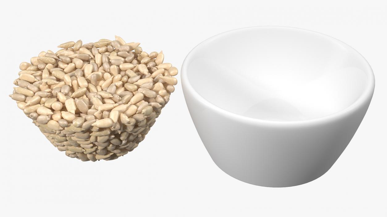 3D model Full Bowl of Peeled Sunflower Seeds