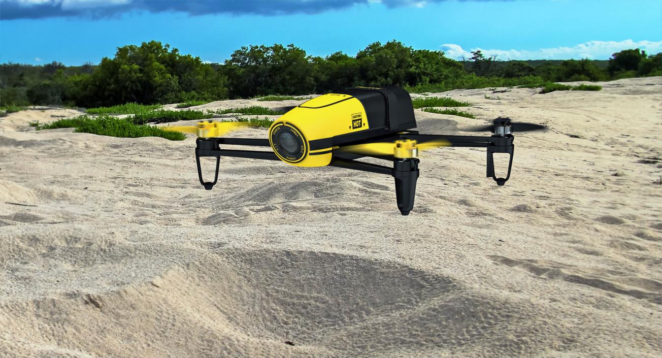 3D model Parrot Bebop Quadcopter Drone Set Rigged