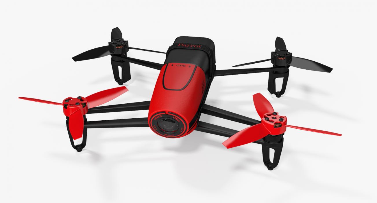 3D model Parrot Bebop Quadcopter Drone Set Rigged