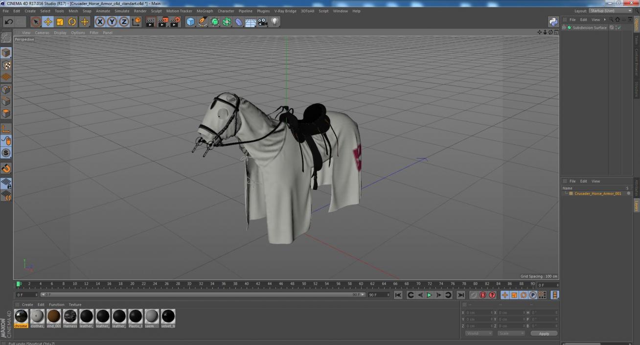 3D model Crusader Horse Armor