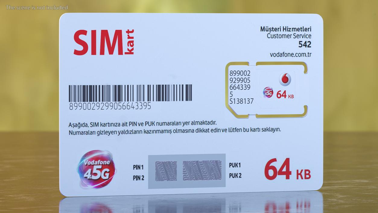 Vodafone Sim Card 3D