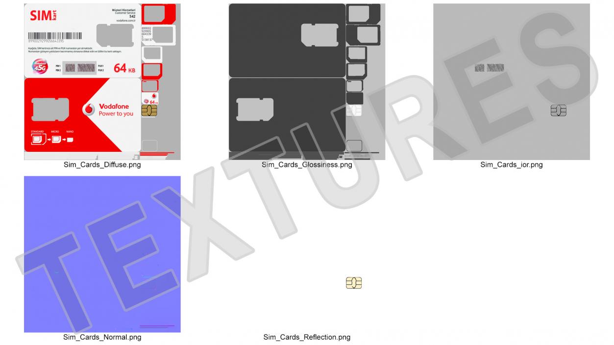 Vodafone Sim Card 3D