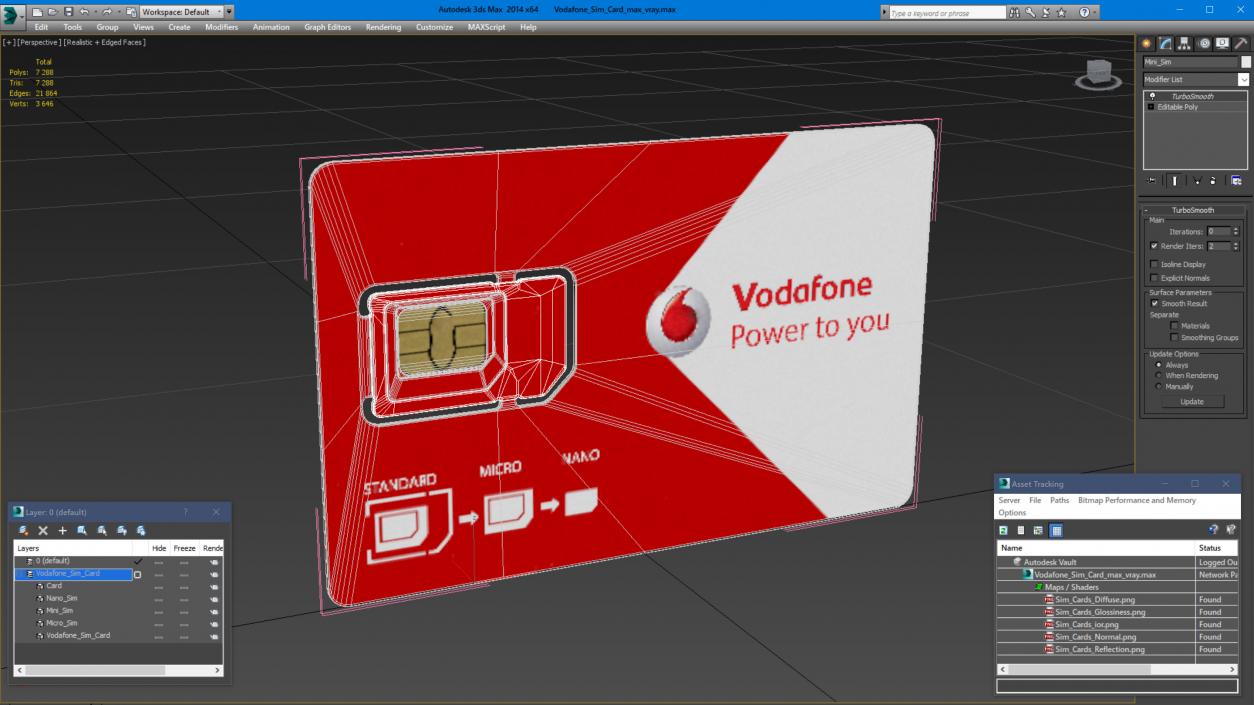 Vodafone Sim Card 3D