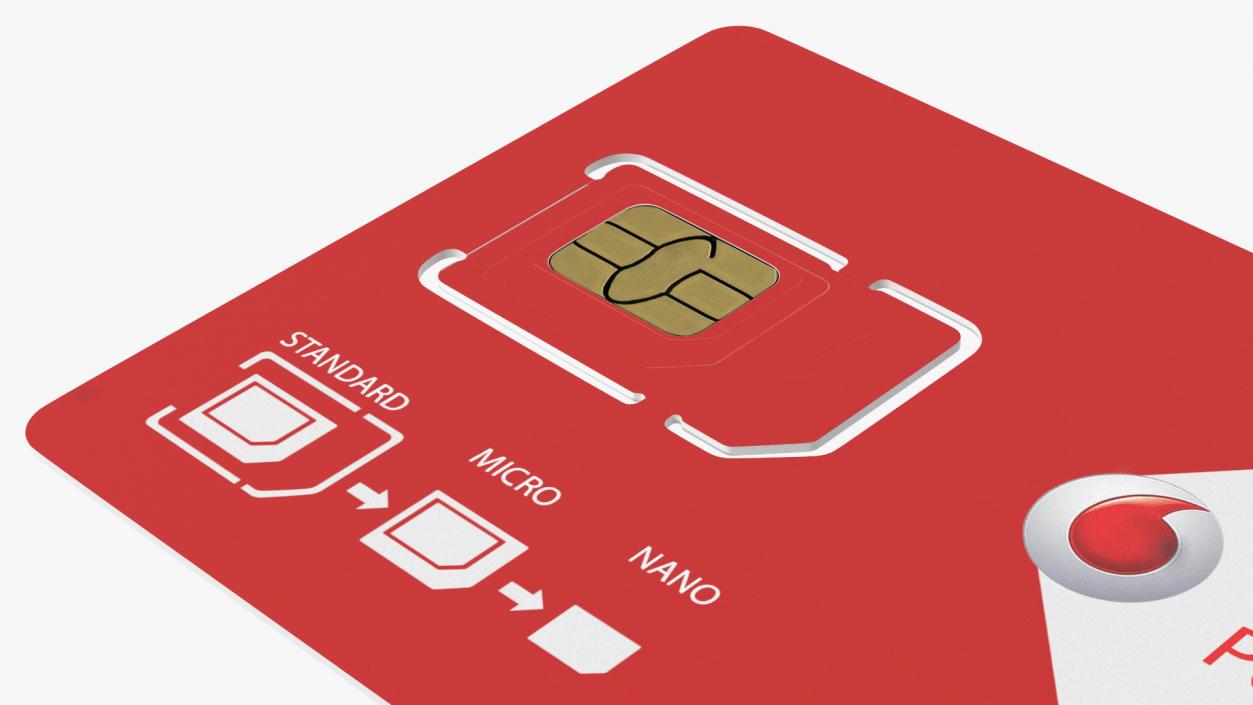 Vodafone Sim Card 3D