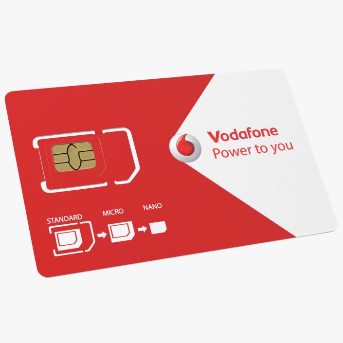 Vodafone Sim Card 3D