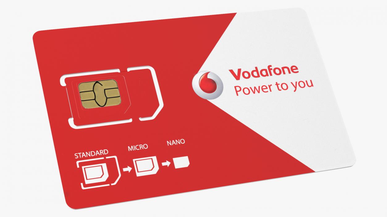 Vodafone Sim Card 3D