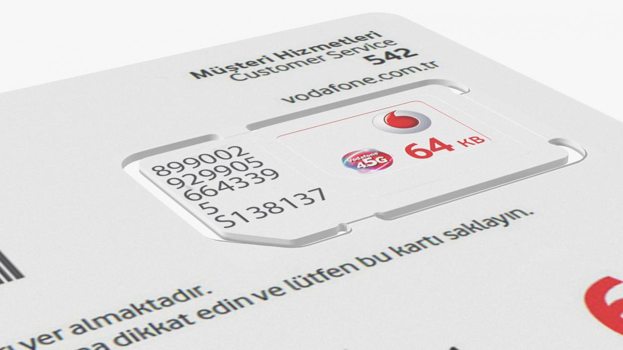 Vodafone Sim Card 3D