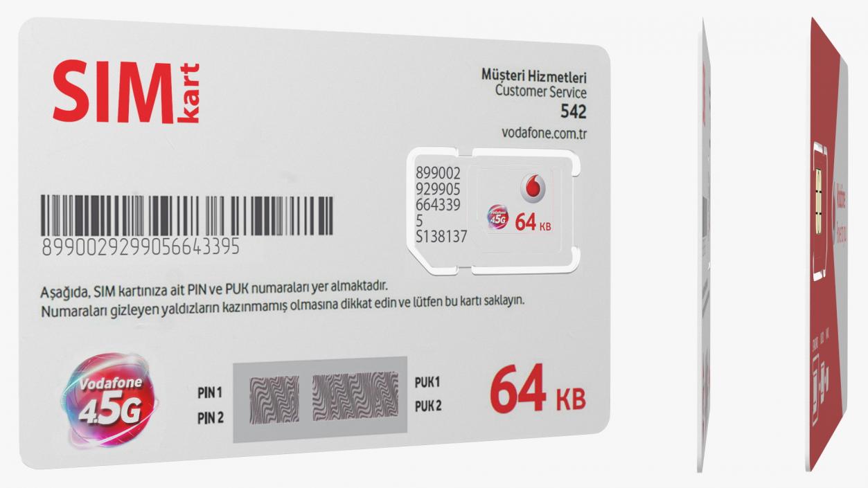 Vodafone Sim Card 3D