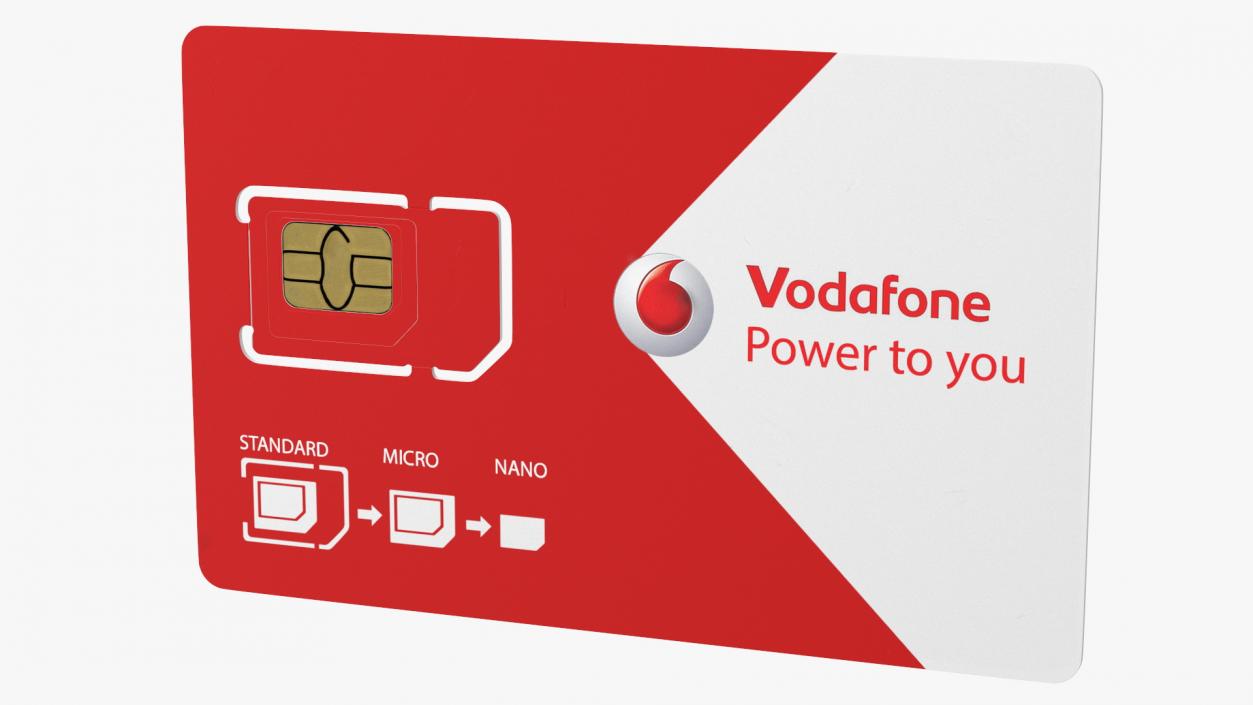 Vodafone Sim Card 3D