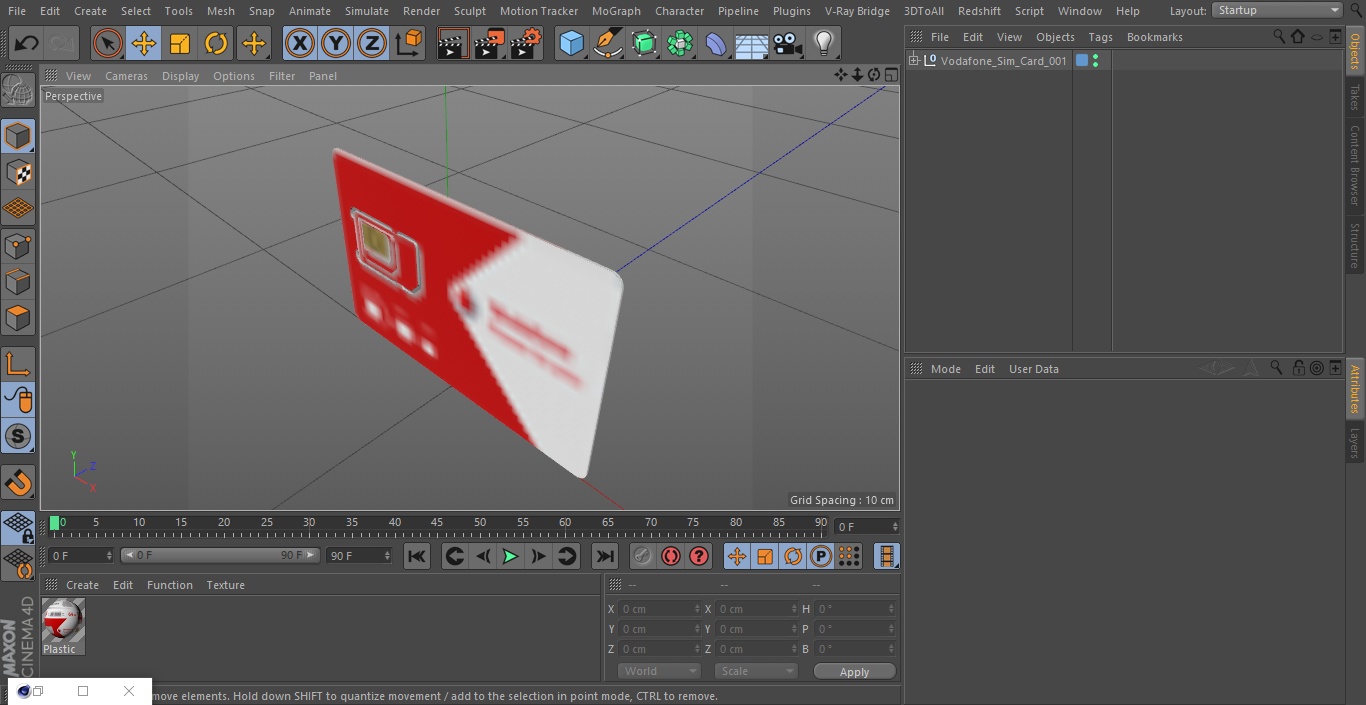 Vodafone Sim Card 3D