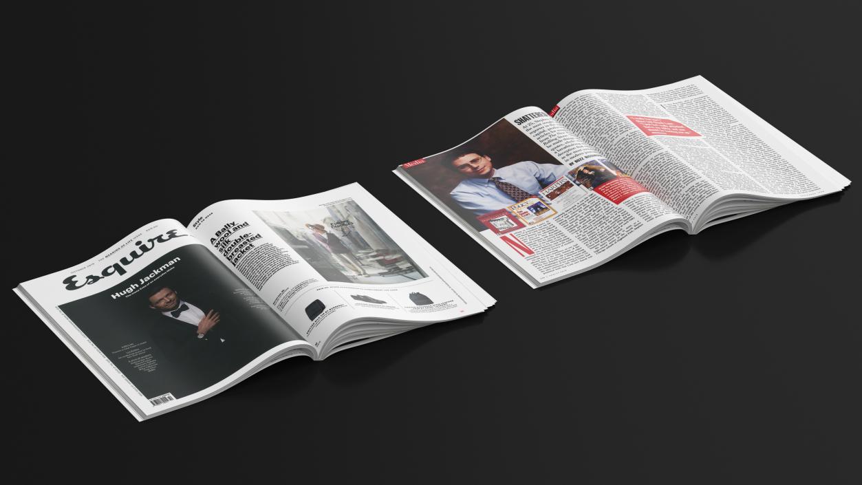 3D Open Forbes and Esquire Magazines model