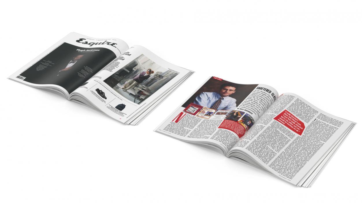 3D Open Forbes and Esquire Magazines model