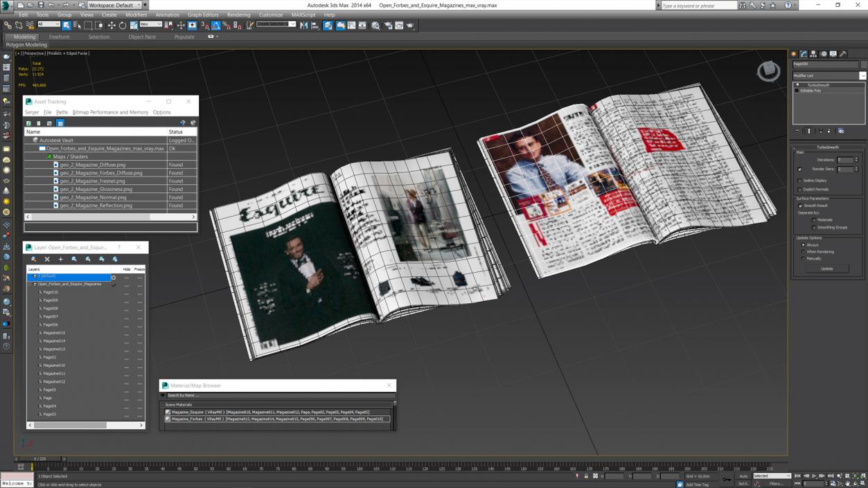 3D Open Forbes and Esquire Magazines model